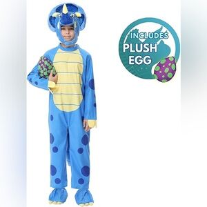 Tackview - Triceratops Deluxe Kids Dinosaur Costume - blue/yellow - T 3-4 - new